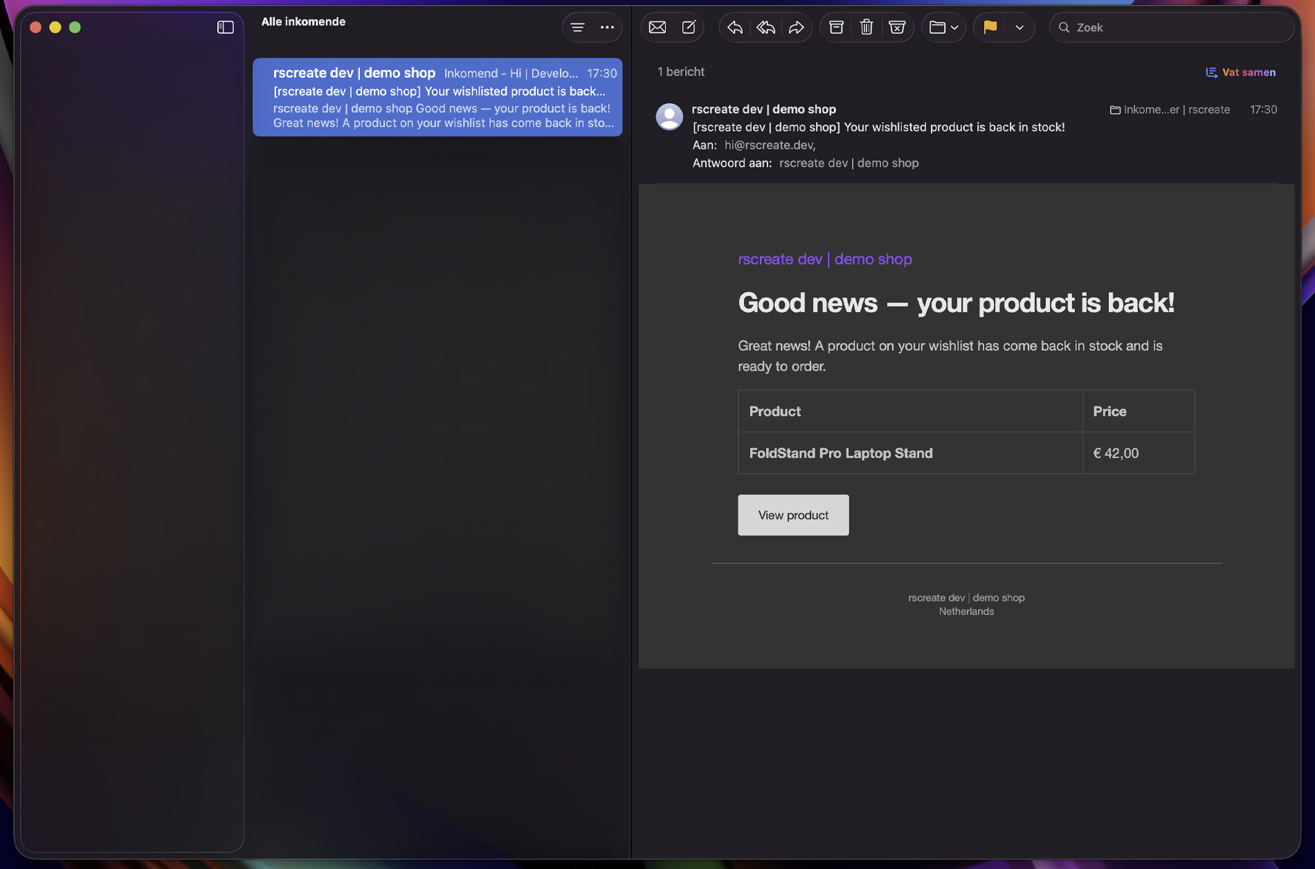 Preview back-in-stock email